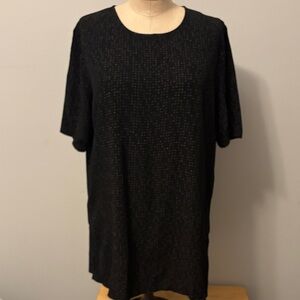 Eileen Fisher Black Tunic Top- size 10